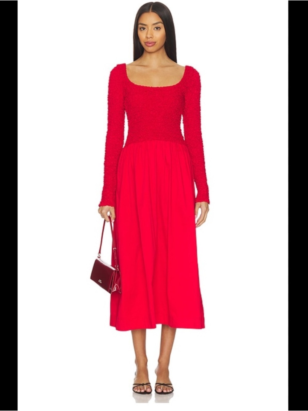 DAMSON MADDER 
Malinda Smocked Midi Dress, size 8, US 4